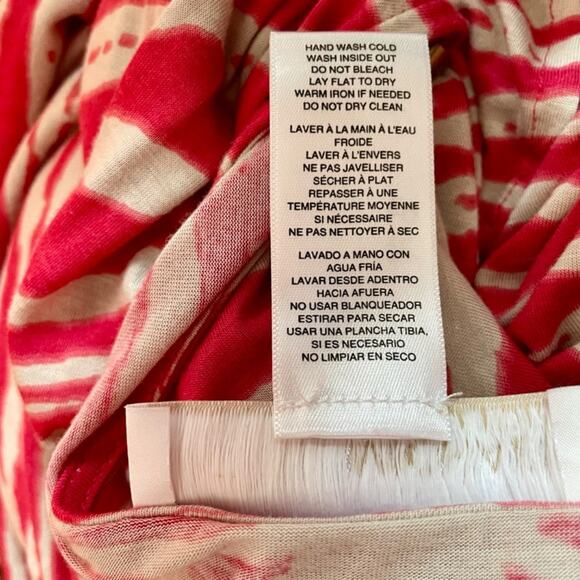 MICHAEL Michael Kors Red & White Animal Print Boat Neck Cold-Shoulder Top Large - Picture 12 of 13